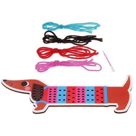 Sausage Dog Wooden Sew Kit - Stocking Filler - Secret Santa - Dachshund - Crafty