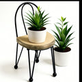Small Chair Planter Stand – 26cm Rustic Mini Plant Holder