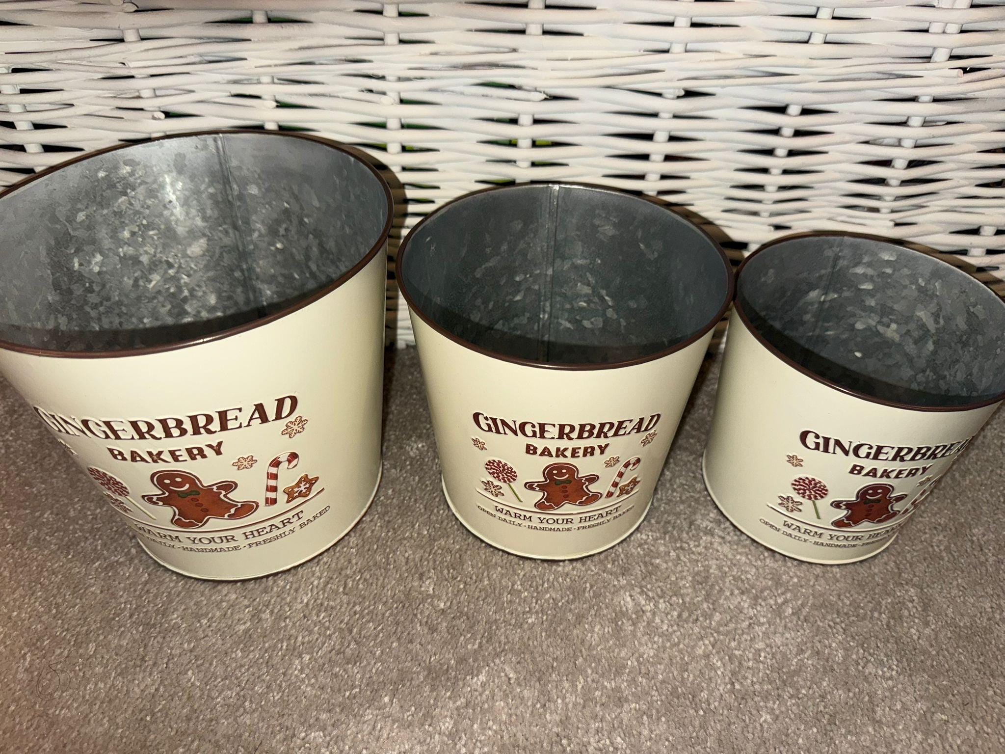 Gingerbread Plant Pots - Set of 3