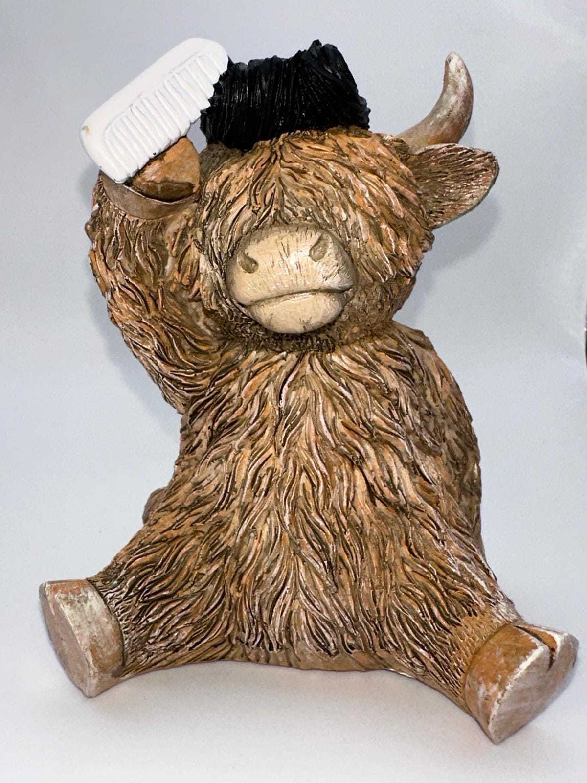 Highland Cow Boy Quiff Ornament – Cute Rustic Farmhouse Decor-Elvis-Quiff-Comb-Christmas