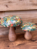 Whimsical Wooden Gnome Gonk Mushroom Ornament 10cm Toadstall