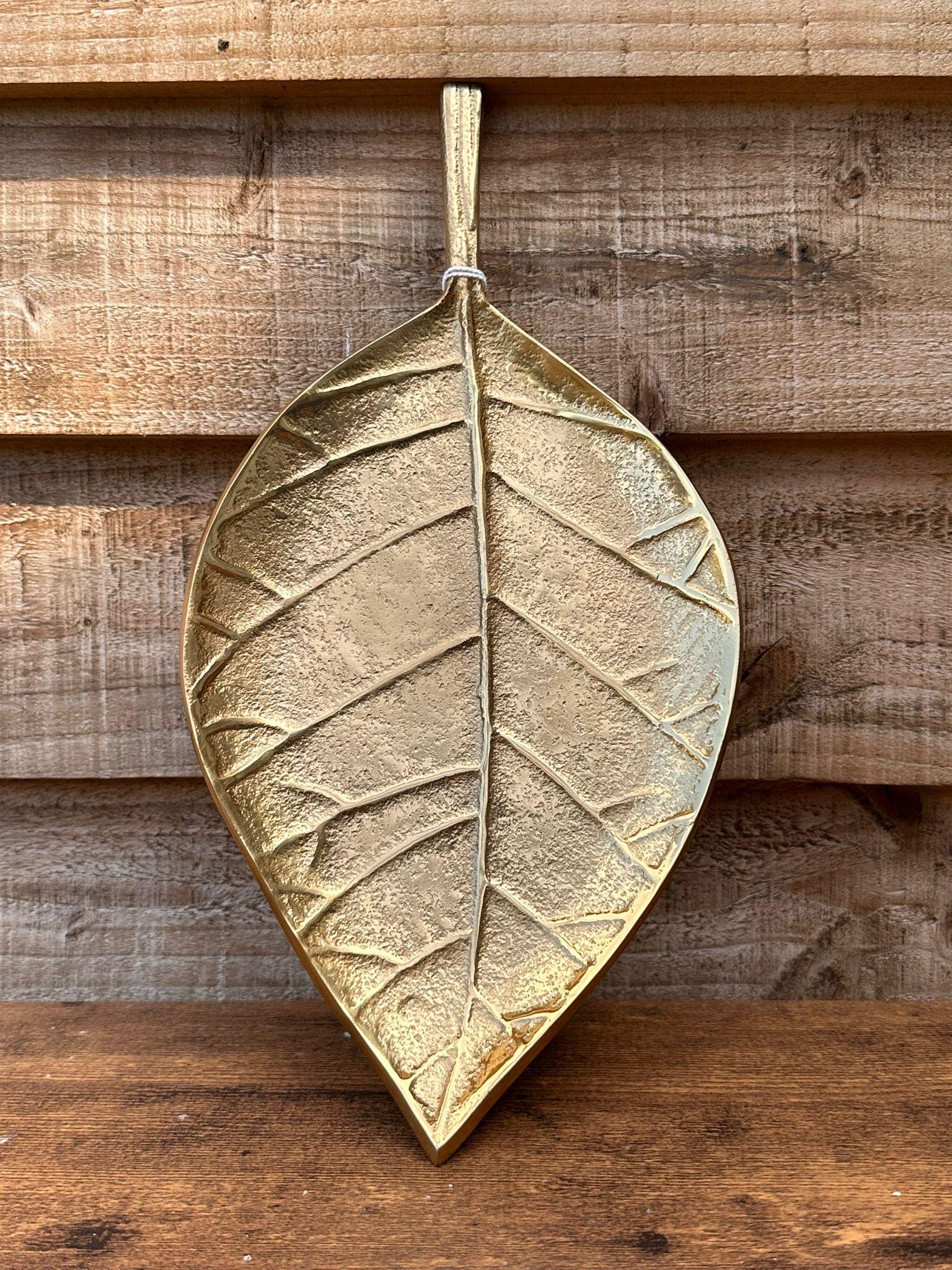 Gold Leaf-Shaped Trinket Dish – 31.5 x 16cm