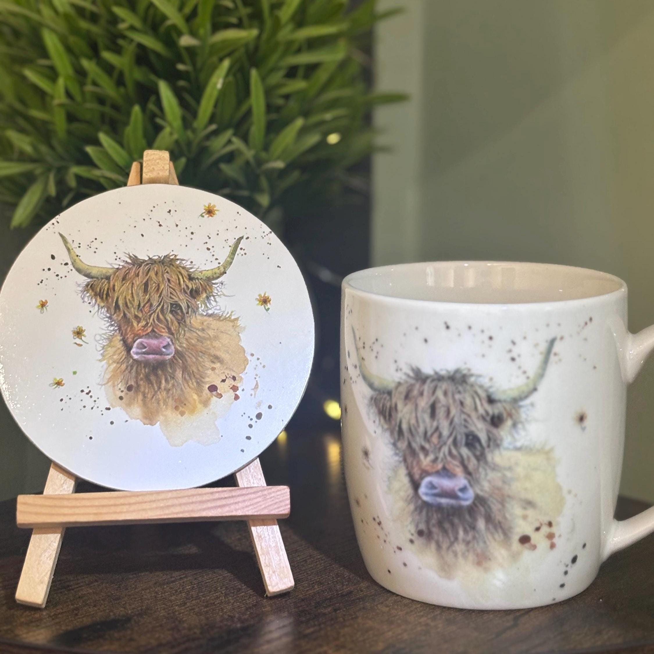 Jan Pashley Highland Cow Mug & Coaster Set