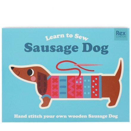 Sausage Dog Wooden Sew Kit - Stocking Filler - Secret Santa - Dachshund - Crafty