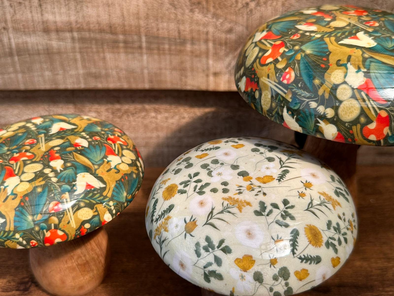 Springtime Toadstall Wooden Ornament 10cm