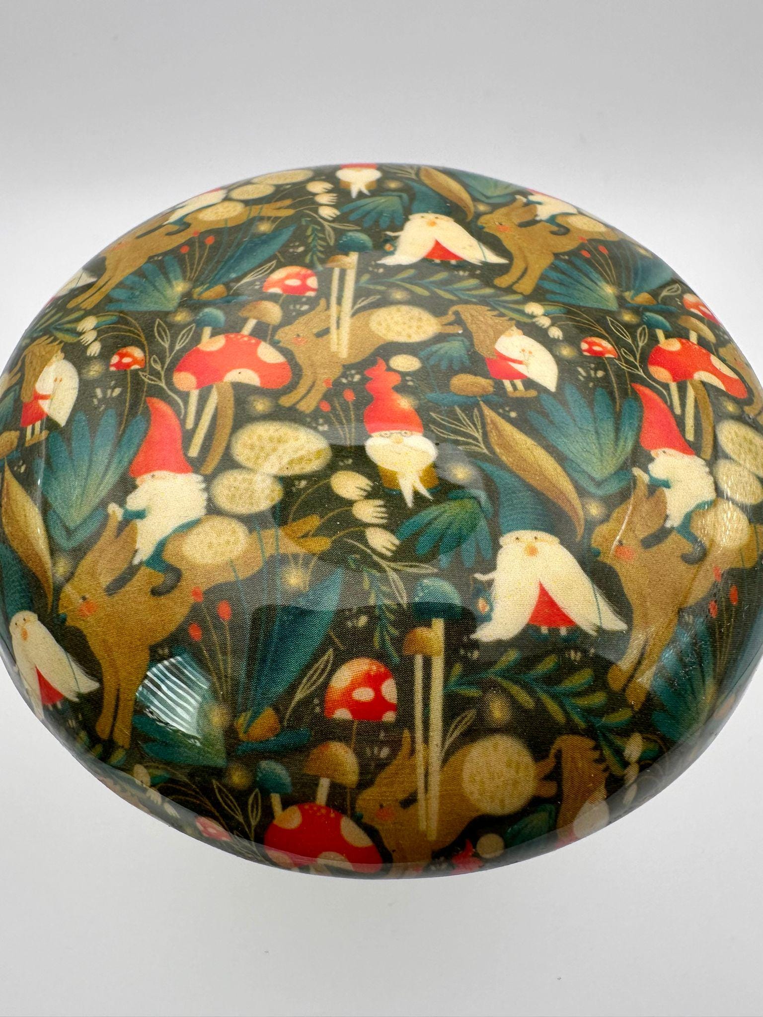 Whimsical Wooden Gnome Gonk Mushroom Ornament 15cm Toadstall