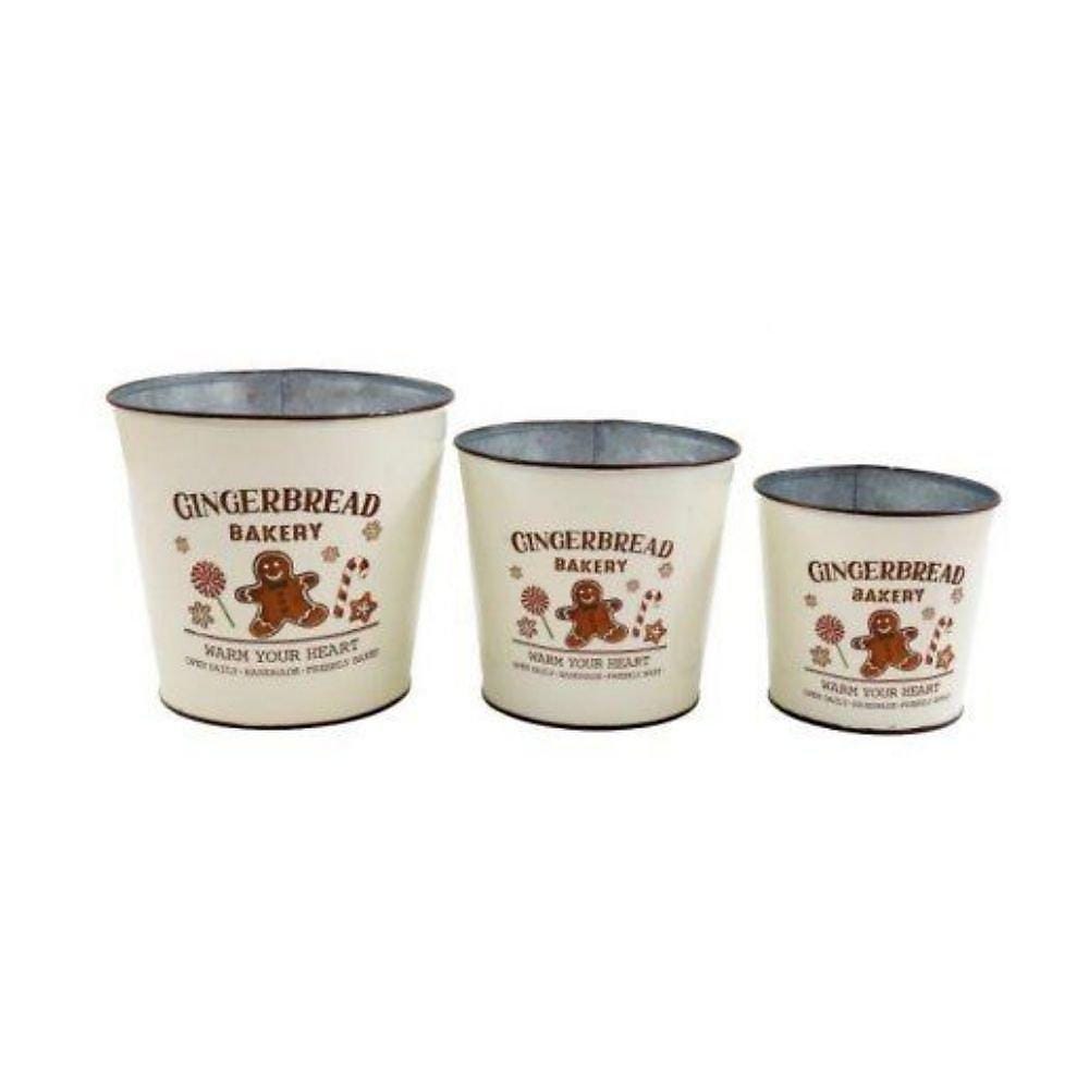 Gingerbread Plant Pots - Set of 3