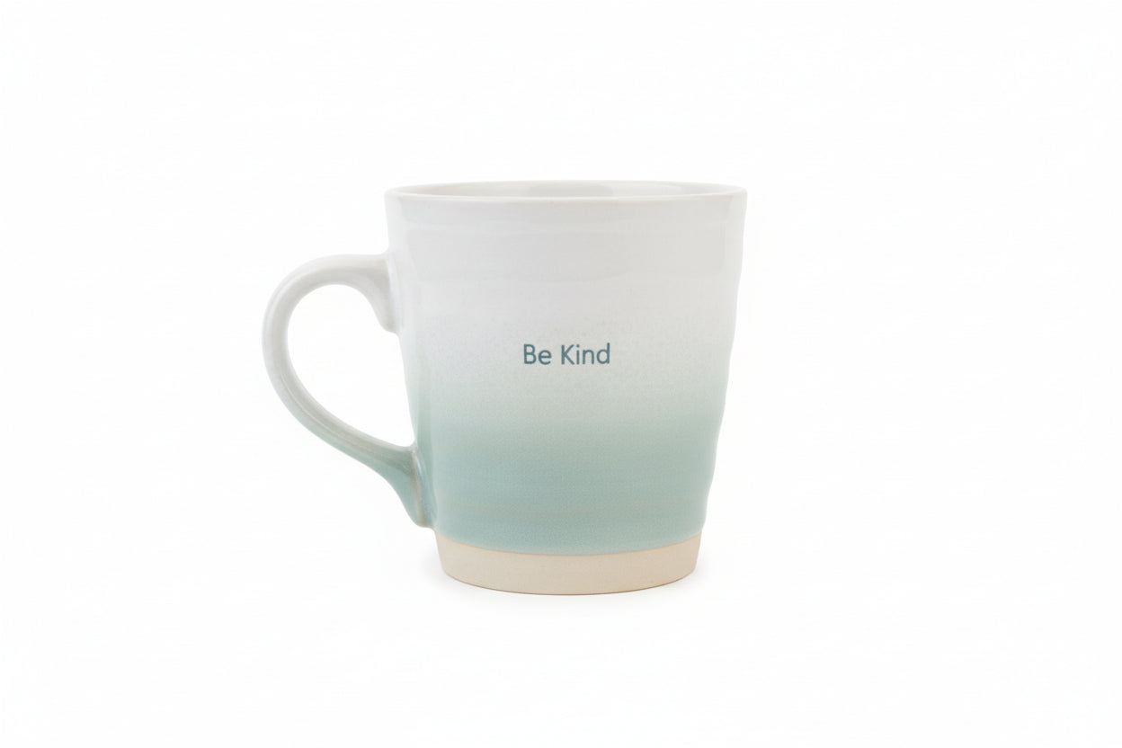 Ceramic Be Kind | Be Happy Mugs (Set of 2) - Bluey/Grey