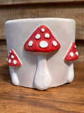 Toadstool Design Plant Pot – Red & White Mushroom Motif 14cm