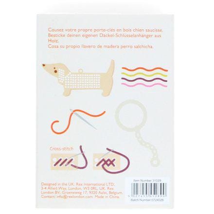 Stitch your Own Wooden Keyring - Sausage Dog - Stocking Filler - Secret Santa - Dachshund - Crafty