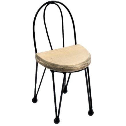 Small Chair Planter Stand – 26cm Rustic Mini Plant Holder