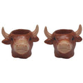Highland Cow Ceramic Egg Cups - Set of 2