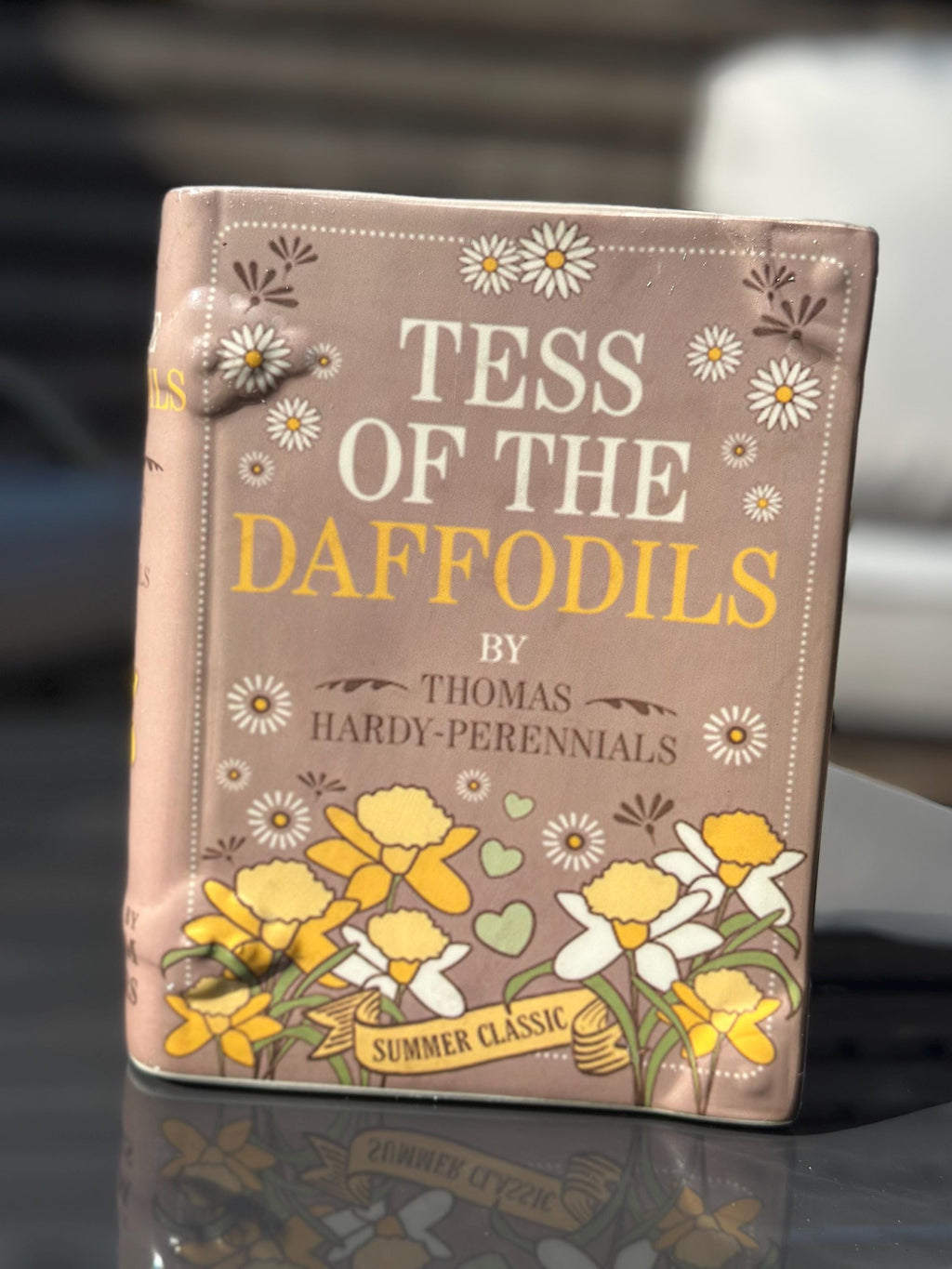 Tess of the Daffodils  Ceramic Book Vase |Rustic|Bookworm|
