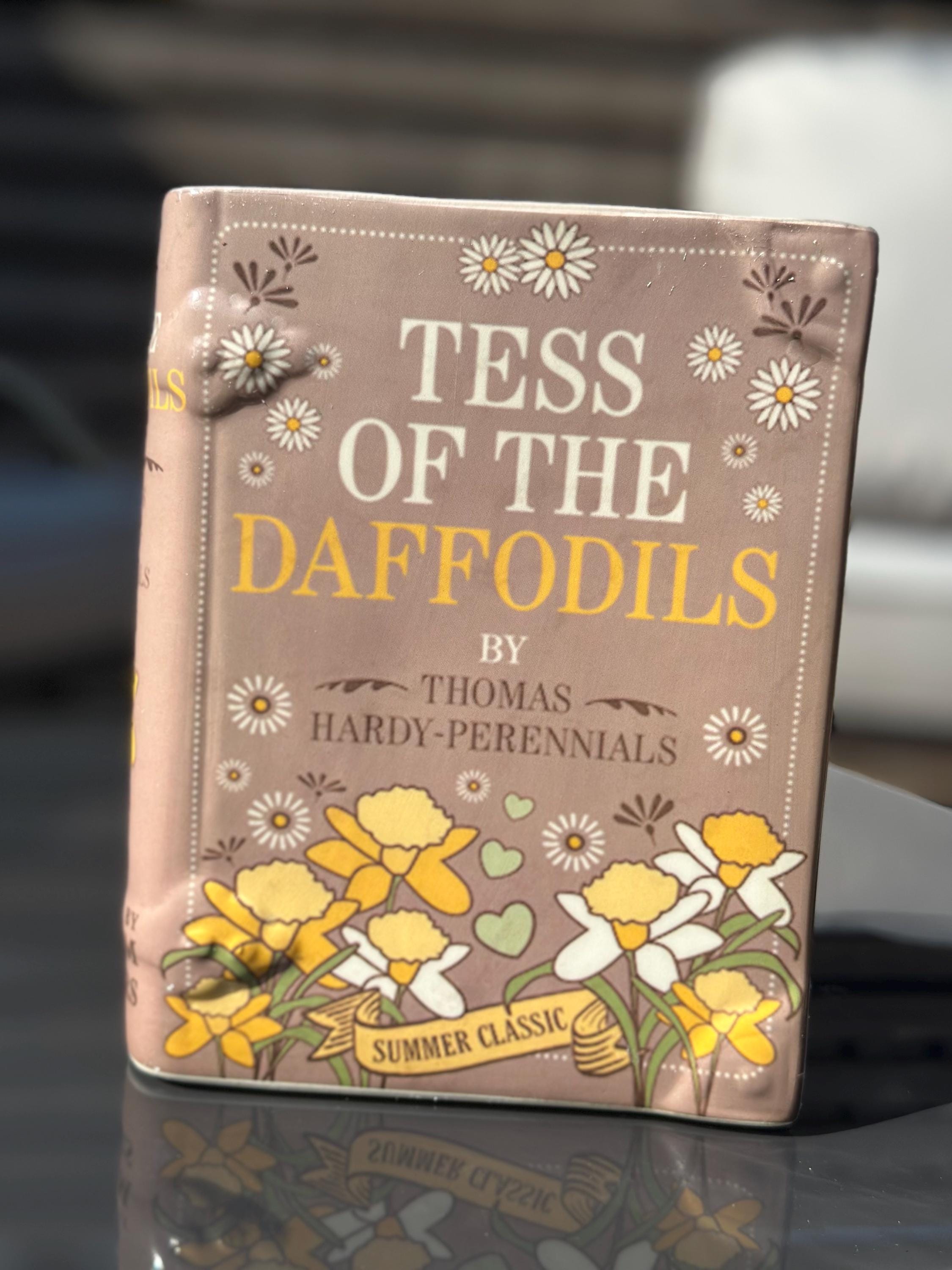 Tess of the Daffodils  Ceramic Book Vase |Rustic|Bookworm|