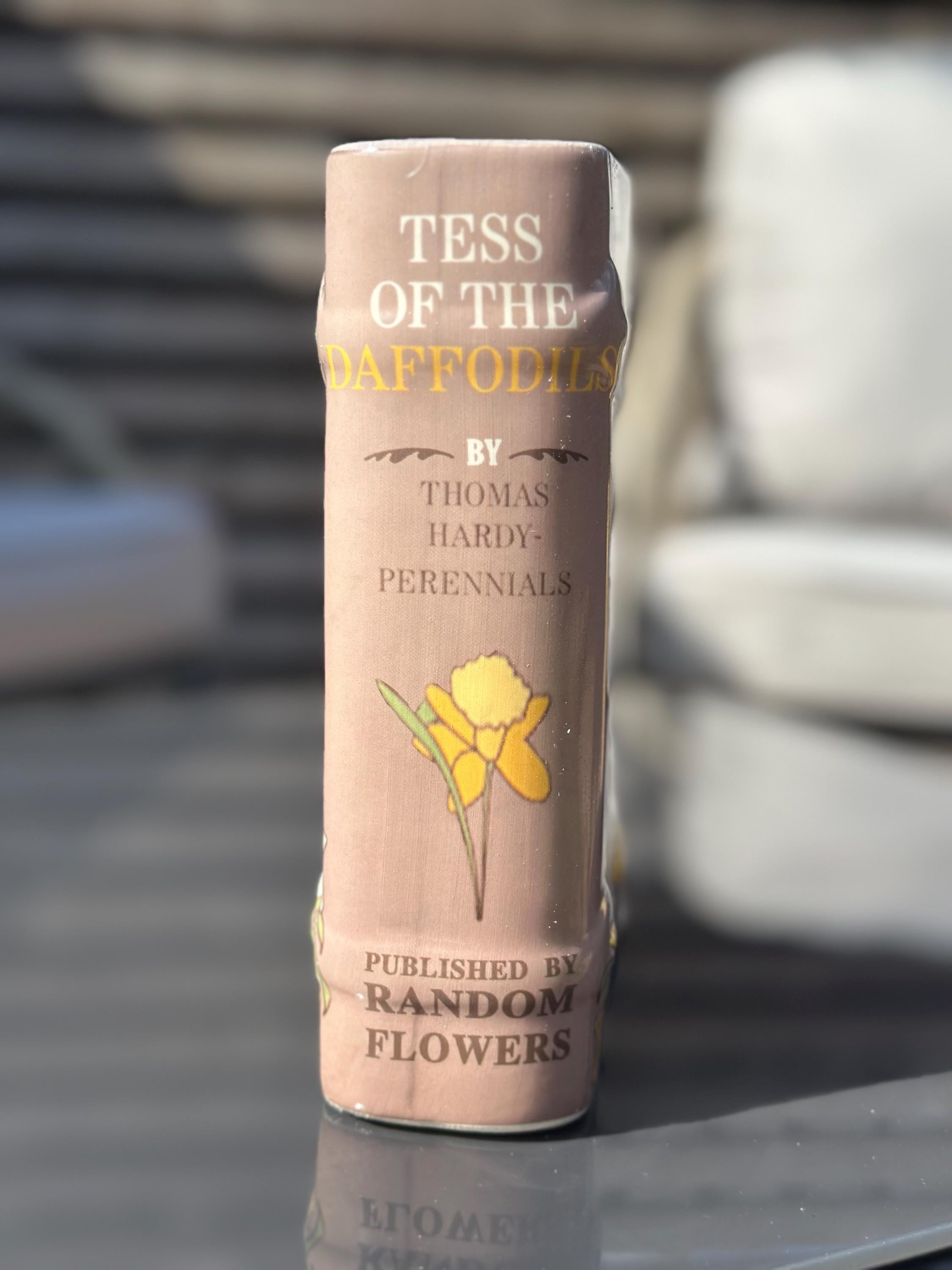 Tess of the Daffodils  Ceramic Book Vase |Rustic|Bookworm|
